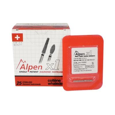 Alpen X1 Single-Use Diamond Bur, FG, #881-014SC, Round End Cylinder, 1.4 mm, Super Coarse, Black, 25/Pk, X881SC014 thumbnail 16