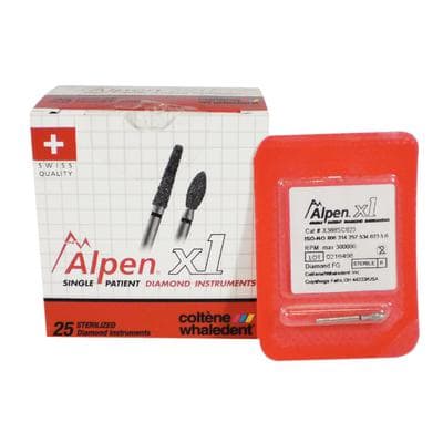 Alpen x1 Single-Use Diamond Bur, FG, #368-023SC, Football, Super Coarse, Black, 25/Pk, X368SC023 thumbnail 11