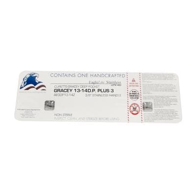 American Eagle Gracey +3 Deep Pocket Curette, 13/14, Double End, EagleLite 3/8" Stainless Steel Handle, AEGDP13-14Z thumbnail 9