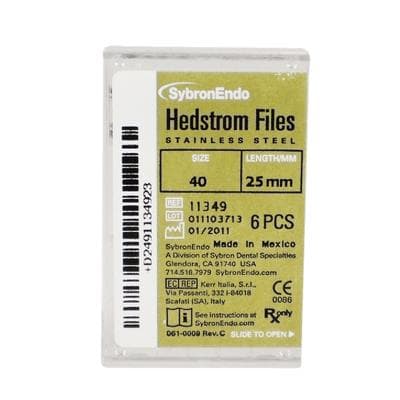 Sybron Endo Hedstrom Files, Stainless Steel, 25 mm, #40, Black, 6/Pk, 11349 thumbnail 21