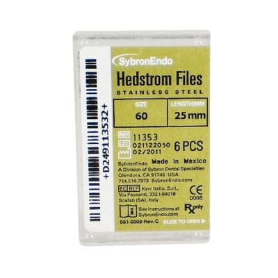Sybron Endo Hedstrom Files, Stainless Steel, 25 mm, Size #60, Blue, 6/Pk, 11353 thumbnail 15