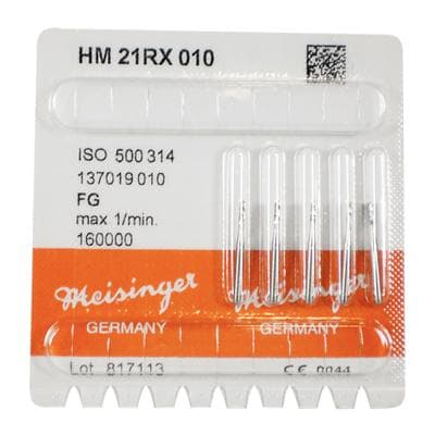 Meisinger HM21RX-010-FG Tungsten Carbide Bur, Round-End Cylinder, Crosscut, Friction Grip, 1.0 mm, 5/Pkg thumbnail 5