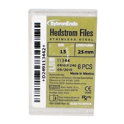 Sybron Endo Hedstrom Files, Stainless Steel, 25 mm, #15, White, 6/Pk, 11344 thumbnail 23