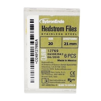 Sybron Endo Hedstrom Files, Stainless Steel, 21 mm, #20, Yellow, 6/Pk, 12769 thumbnail 17