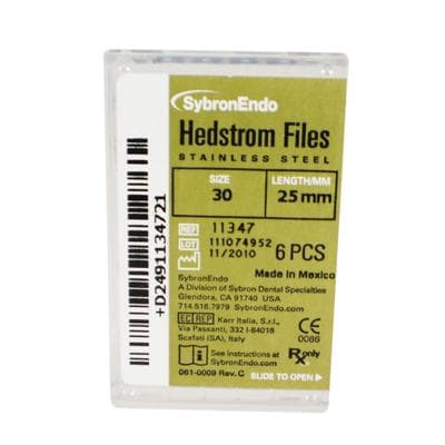 Kerr SybronEndo Hedstrom Files, Stainless Steel, 25 mm, Size #30, Blue, 6/Pk, 11347 thumbnail 22