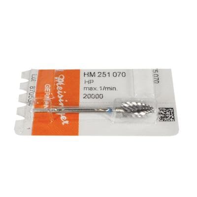 Meisinger HM251-070 Lab Carbide Bur, Round End Taper, Plain Cut, Medium, 7.0 mm, HP, 1/Pkg thumbnail 7