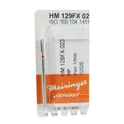 Meisinger Tungsten Carbide Cutter, HM 129FX-023, HP, Cylinder Round End, X-Cut Fine, Red Ring, 2.3 mm Diameter, 8.0 mm Head Length thumbnail 8