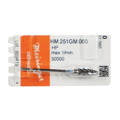 Meisinger Laboratory Carbide Bur, HP, Special Cross Cut, #251GM, 6.0 mm, Medium, Blue, 1/Pk, HM251GM-060-HP thumbnail 13