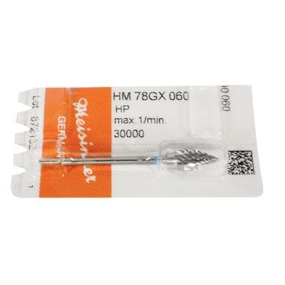 Meisinger Lab Carbide Bur HM78GX-060-HP, Medium Crosscut Flame, HP Handpiece, 6.0 mm Diameter, 1/Pkg thumbnail 7