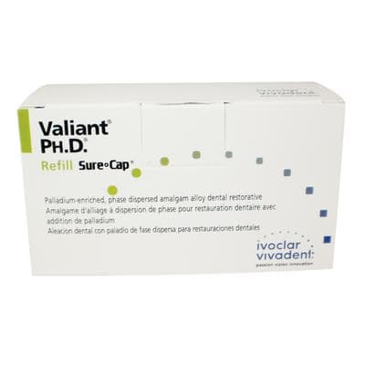 Valiant Ph.D. Sure-Cap Amalgam Alloy Capsules, 3 Spill (800 mg), Regular Set, Blue, 50/Box, NA6050430 thumbnail 7