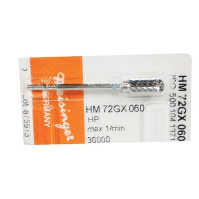 Meisinger HM72GX-060 HP Lab Carbide Bur, Medium Cross Cut, Round End Barrel, 6.0 mm Head, 1/Pk thumbnail 8
