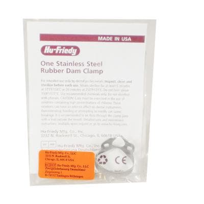 Hu-Friedy Rubber Dam Clamp, #W8A, Wingless, Molars, Satin Steel, 1/Pk, RDCMW8A thumbnail 13