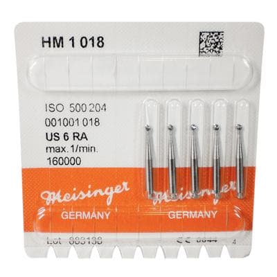 Meisinger HM1-018-RA Round Operative Carbide Bur, #6, 1.8 mm, Right Angle (RA), 5/Pk thumbnail 11