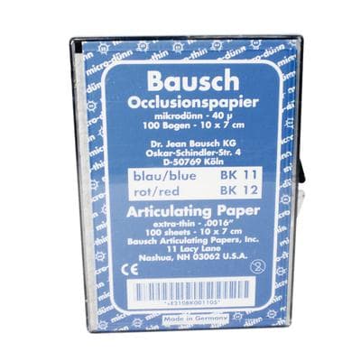 Bausch Arti-Check Articulating Paper Sheets, Micro-Thin 40 Microns, Blue, 100 x 70 mm (2.75" x 4"), 100 Sheets/Box, BK-11 thumbnail 10