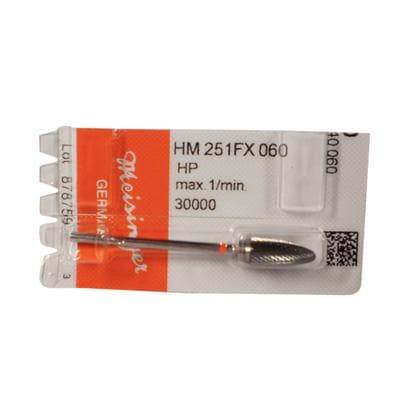 Meisinger Lab Carbide Bur, HM251FX-060, Fine Cross Cut, Tapered Round End, HP, 6.0 mm Head, 1/Pk thumbnail 9