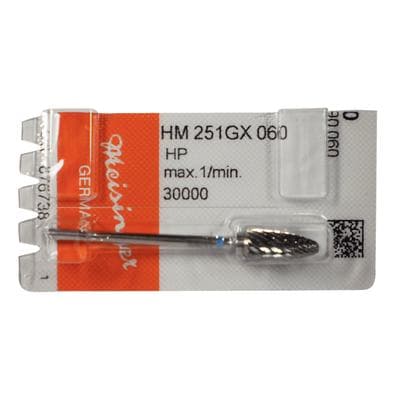 Meisinger HM 251GX-060 Laboratory Carbide Bur, Tapered Fissure, Round End, X-Cut, Medium, 6.0 mm Diameter, HP, 1/Pkg thumbnail 9