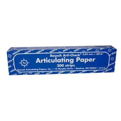 Bausch Arti-Check Micro-Thin Articulating Paper Strips, Straight Booklets, 104 x 20 mm, 40 Microns, Blue, 200/Pk, BK-09 thumbnail 16