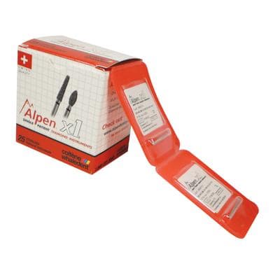 Alpen x1 Sterile Single-Use Diamond Bur, FG, Round End Taper #850-014, Fine Grit, 1.4 mm x 10.0 mm, 25/Pk, X850F014 thumbnail 8
