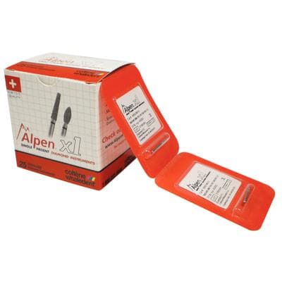 Alpen x1 Single-Use Diamond Bur, FG #8567 Round End Taper, 1.6 mm, Medium Grit, Gray, 25/Pk, X8567M016 thumbnail 5