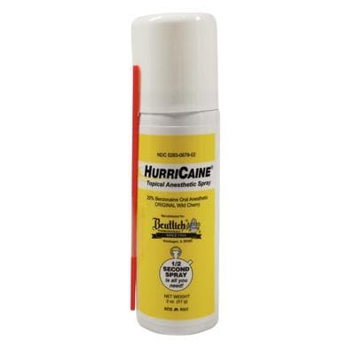 HurriCaine Topical Anesthetic Spray, 20% Benzocaine, Wild Cherry, 2 oz Aerosol Can with Disposable Extension Tube, 1/Pk, 0283-0679-02 thumbnail 10