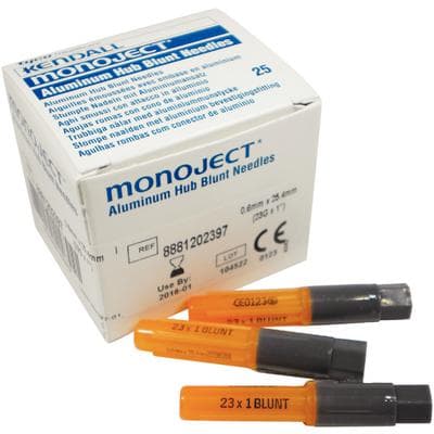 Monoject #202 Blunt Cannula, 23 Gauge x 1", Luer Lock, Orange, Rigid Pack, 25/Box, 8881202397 thumbnail 14