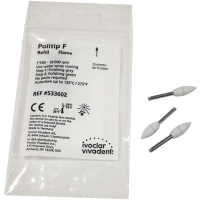 Ivoclar Vivadent Politip-F Finishers, Gray, Point Shape, 6/Pkg, 533602 thumbnail 11