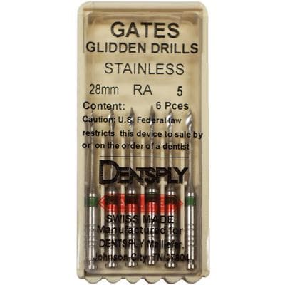 Dentsply Maillefer Gates Glidden Drills, Short, Stainless Steel, #5 (Green), 28mm, Right Angle, 6/Pk, 671534 thumbnail 15