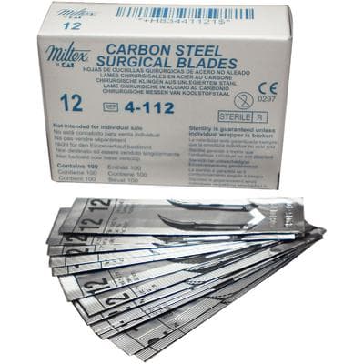 Miltex-Integra Carbon Steel Sterile Surgical Blade #12, 100/Box, 4-112 thumbnail 13