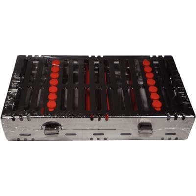 Hu-Friedy IMS Signature Series Double-Decker Cassette, 14-Instrument Capacity, Red, 4.5" x 8" x 1.5", IM9140 thumbnail 7