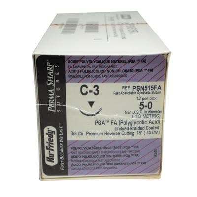 Perma Sharp® Absorbable PGAFA Braided Suture, 5-0, Undyed, C-3 Premium Reverse Cutting Needle, 3/8 Circle, 18", 12/Box, PSN515FA thumbnail 6