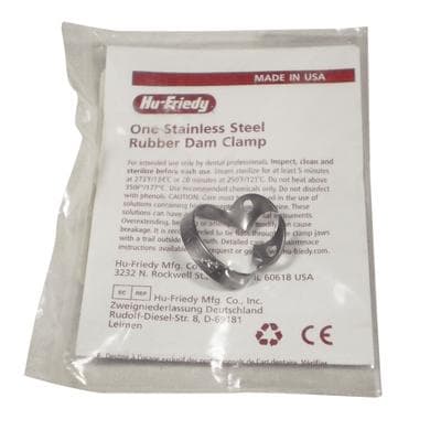 Hu-Friedy Satin Steel Rubber Dam Clamp #W4, Wingless, Small Upper Molars, 1 Each thumbnail 12