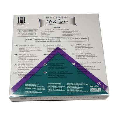Hygenic Flexi-Dam Non-Latex Dental Dam, 6" x 6", Medium, Purple, 30/Box, H09945 thumbnail 22