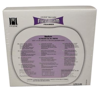 Hygenic Framed Non-Latex Flexi Dam, Medium, Purple, 3.91" x 4.12" (100 x 105 mm), 20/Box, H00750 thumbnail 17