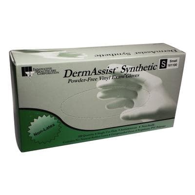DermAssist™ Synthetic Powder Free Exam Gloves, Small, Clear, 100/Box, 161100 thumbnail 4