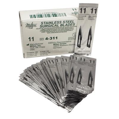 Miltex #11 Stainless Steel Sterile Surgical Blades, Individually Wrapped, 100/Box, 4-311 thumbnail 14