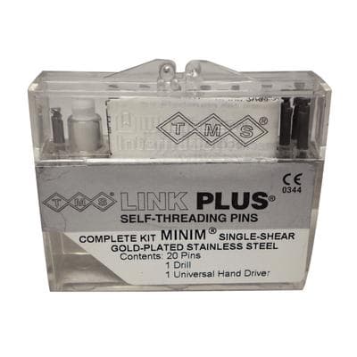 TMS Link Plus Minim Single Shear Complete Kit, Silver Gold-Plated Stainless Steel, 0.021"/0.525 mm, 20 Pins with Kodex Drill K92 and Universal Hand Driver, L-721 thumbnail 13