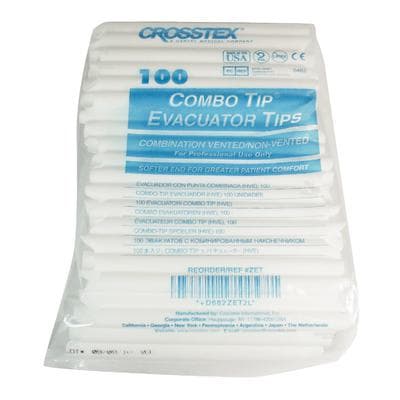 Crosstex MaxVac Plus Combo-Tip HVE Evacuator Tips, White, 100/Pk, ZET thumbnail 14