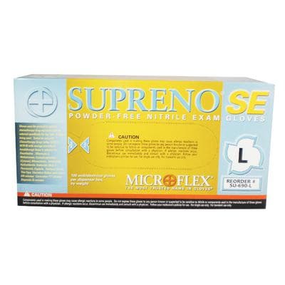 Microflex Supreno SE Nitrile Exam Gloves, Powder-Free, Latex-Free, Textured, Non-Sterile, Blue, Large, 100/Box, SU-690 thumbnail 8