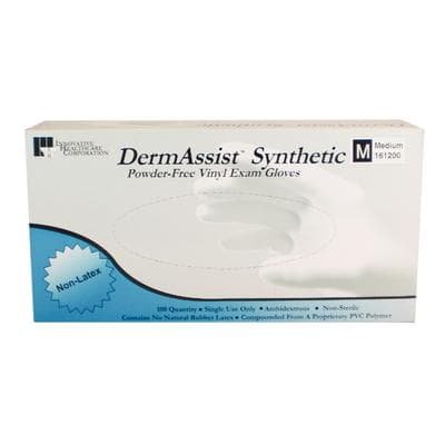 DermAssist™ Synthetic Powder Free Vinyl Exam Gloves, Medium, Clear, 100/Box, #161200 thumbnail 4