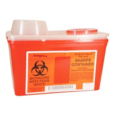 Monoject Sharps-A-Gator Sharps Container, Chimney Top, Translucent Red, 4 Quart, 8881676236 thumbnail 7