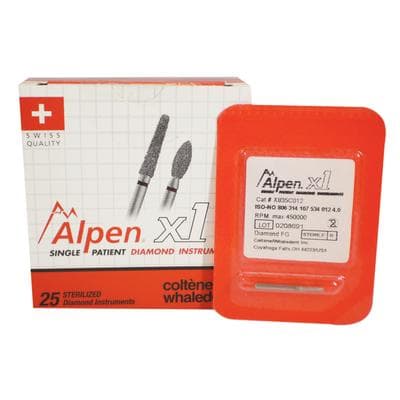 Alpen X1 Diamond Single Use Bur, FG, #835-012C, Cylinder Flat End, Coarse, Green, 1.2 mm, 25/Pk, X835C012 thumbnail 14