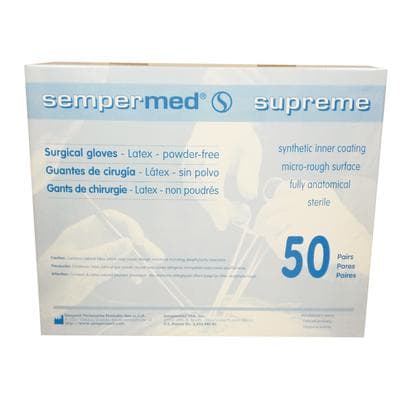 Sempermed Supreme Latex Surgical Gloves, Sterile, Powder-Free, Size 8, Beige, 50 Pairs/Box thumbnail 4