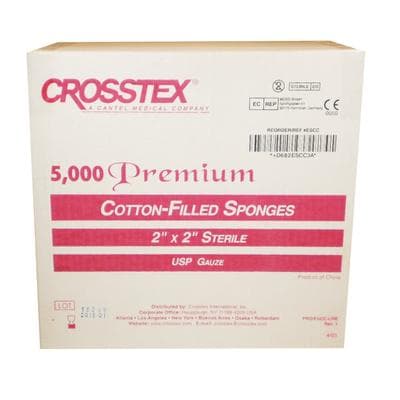 Crosstex Premium Sterile Cotton-Filled Exodontia Sponges, 2" x 2", 4-Ply, 5000/Case, ESCC thumbnail 12