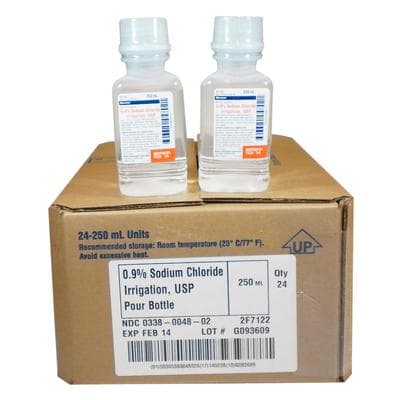 Baxter 0.9% Sodium Chloride Irrigation Solution, USP, 250 mL Plastic Pour Bottle, 24/Case, 2F7122 thumbnail 8