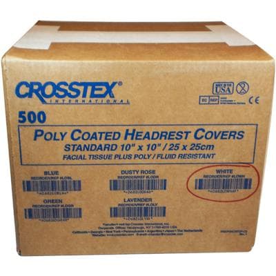 Crosstex Polycoated Headrest Covers, White, Standard, 10" x 10", 500/Case, L0WH thumbnail 11