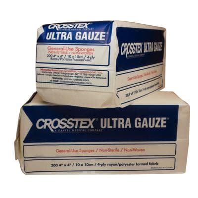 Crosstex Ultra Gauze Non-Woven Sponges, 4" x 4", 4-Ply, Non-Sterile, 2000/Case, ENC4NWU thumbnail 14