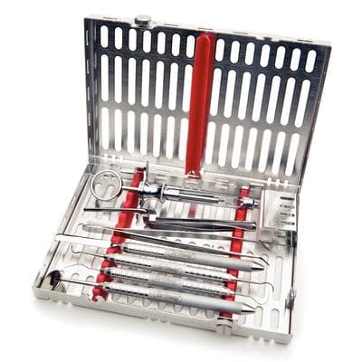 Hu-Friedy IMS Signature Series Instrument Cassette, Small, 10-Instrument, Red, Stainless Steel, 5.5" x 8" x 1.25", IM5100 thumbnail 12