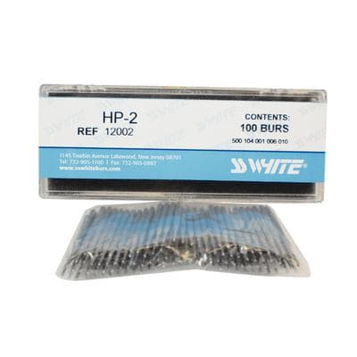 SS White Standard Operative Carbide Bur, HP, Round, #2, 1.0 mm Head Diameter, 100/Pk, 12002 thumbnail 9