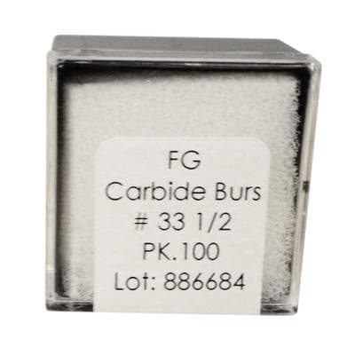 Meisinger Tungsten Carbide Bur, Inverted Cone, FG, #33-1/2, 0.6 mm, 100/Pack, C3312FG thumbnail 6