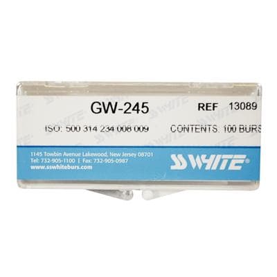Great White Gold Series Carbide Burs, FG, Pear, #GW245, 100/Pk, 13089 thumbnail 14